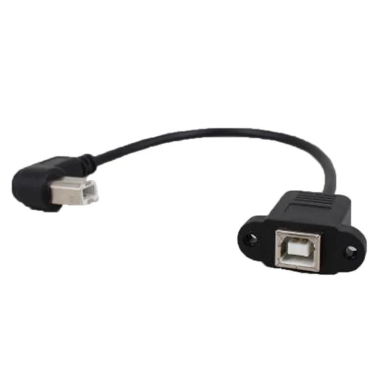 **1PCS 0.3/0.5M Right Angle USB Type B male to USB B female Printer Panel Mount