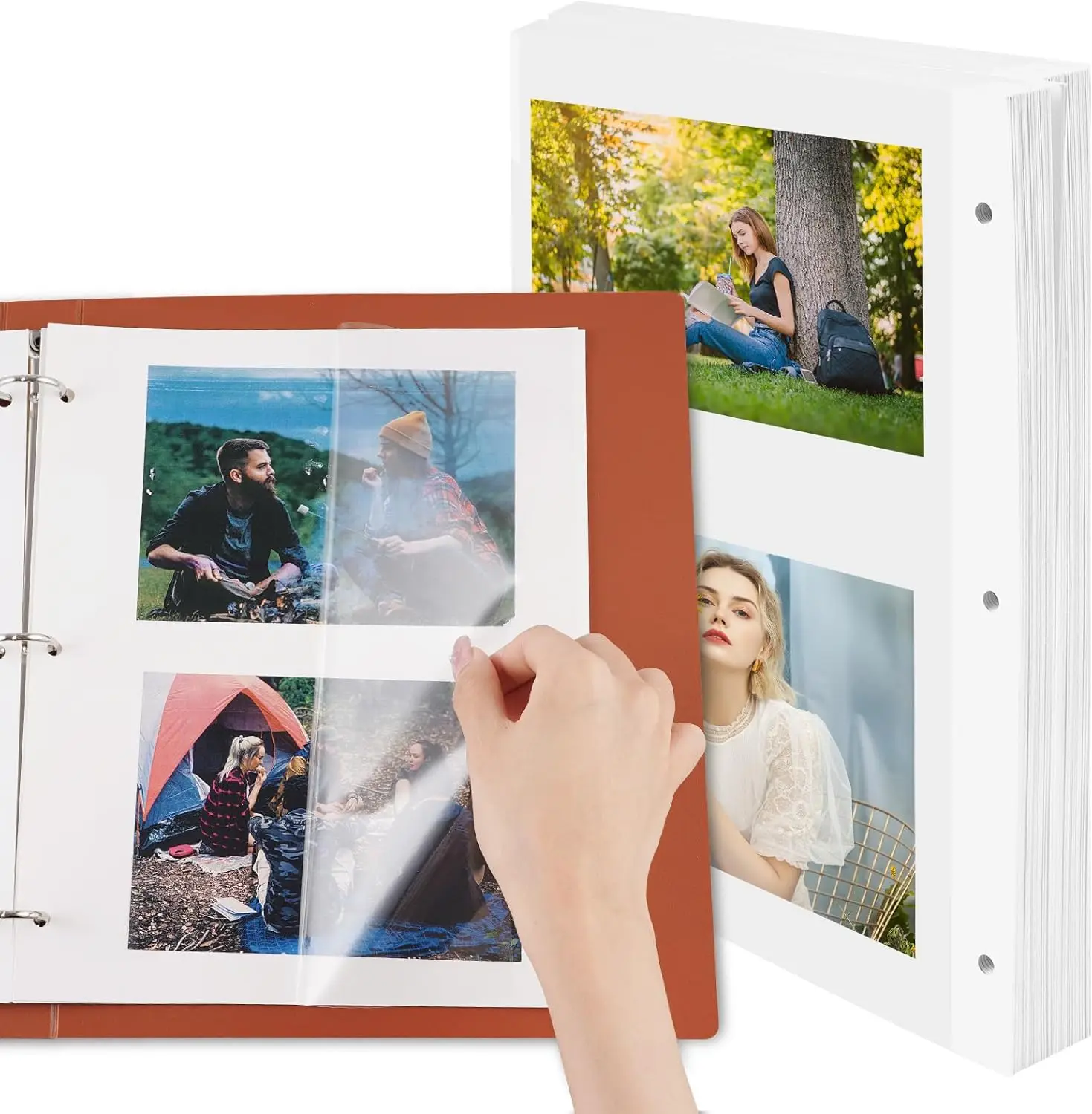 

60 PCS Photo Album Refill Pages for 3 Ring Binder, 120 Pages 9 x 11inch Self Adhesive Photo DIY Album Scrapbook Refill P
