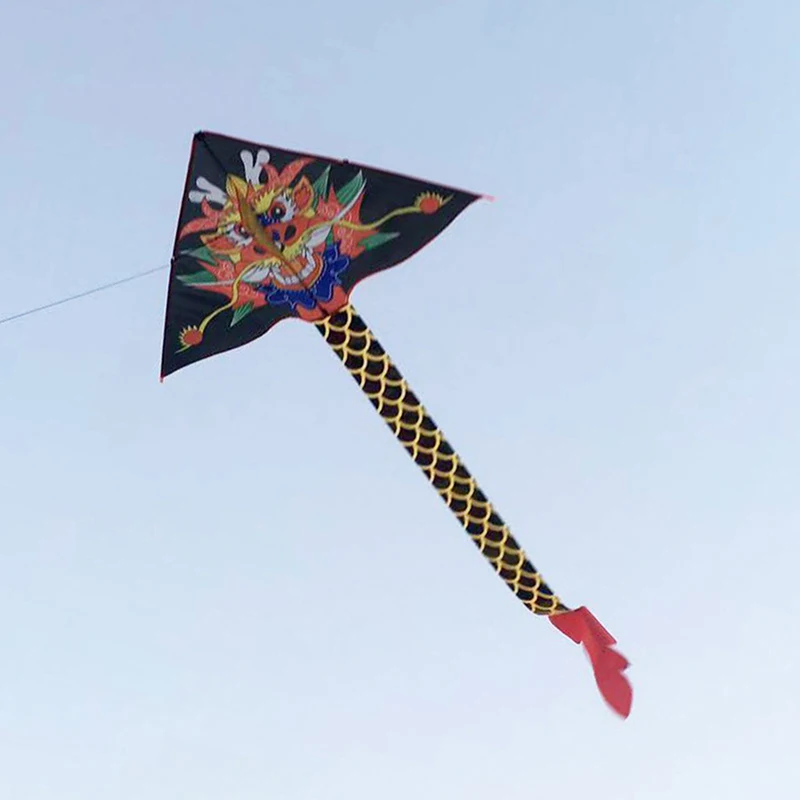 Pipa de dragón grande para niños y adultos, fácil de volar con cola, enorme juguete al aire libre