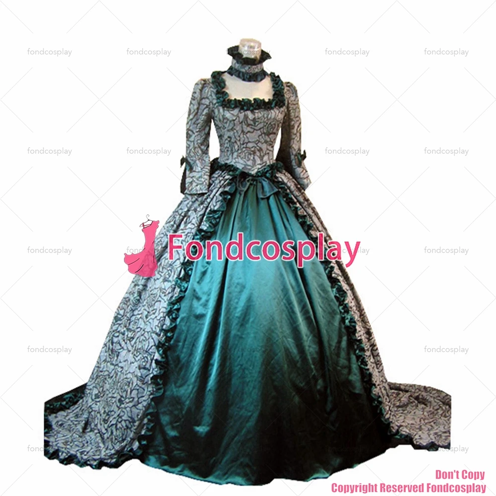 

fondcosplay Gothic Lolita Punk Medieval Gown Figure Long Evening satin Dress skirt cosplay costume CD/TV[CK1431]