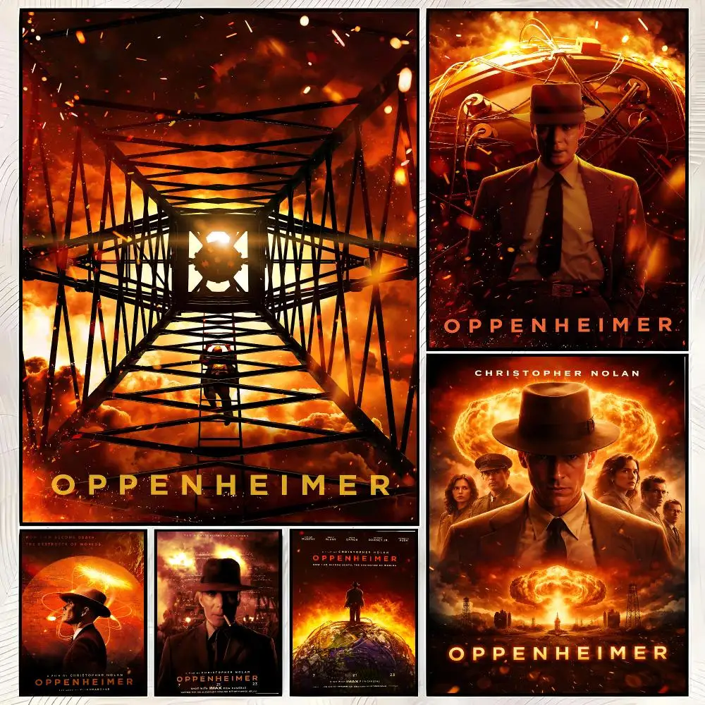 Movie O-Oppenheimer Poster Vintage PP Paper Wall Art Home Decor Print for Bedroom Living Room Aesthetic Gift