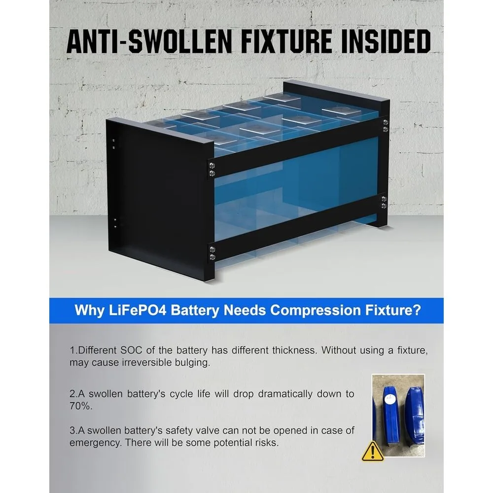 Bateria LiFePO4 RV 3584Wh 12V 280Ah com Bluetooth e corte de baixa temperatura - BMS 200A integrado - Ciclo profundo para campista, trailer