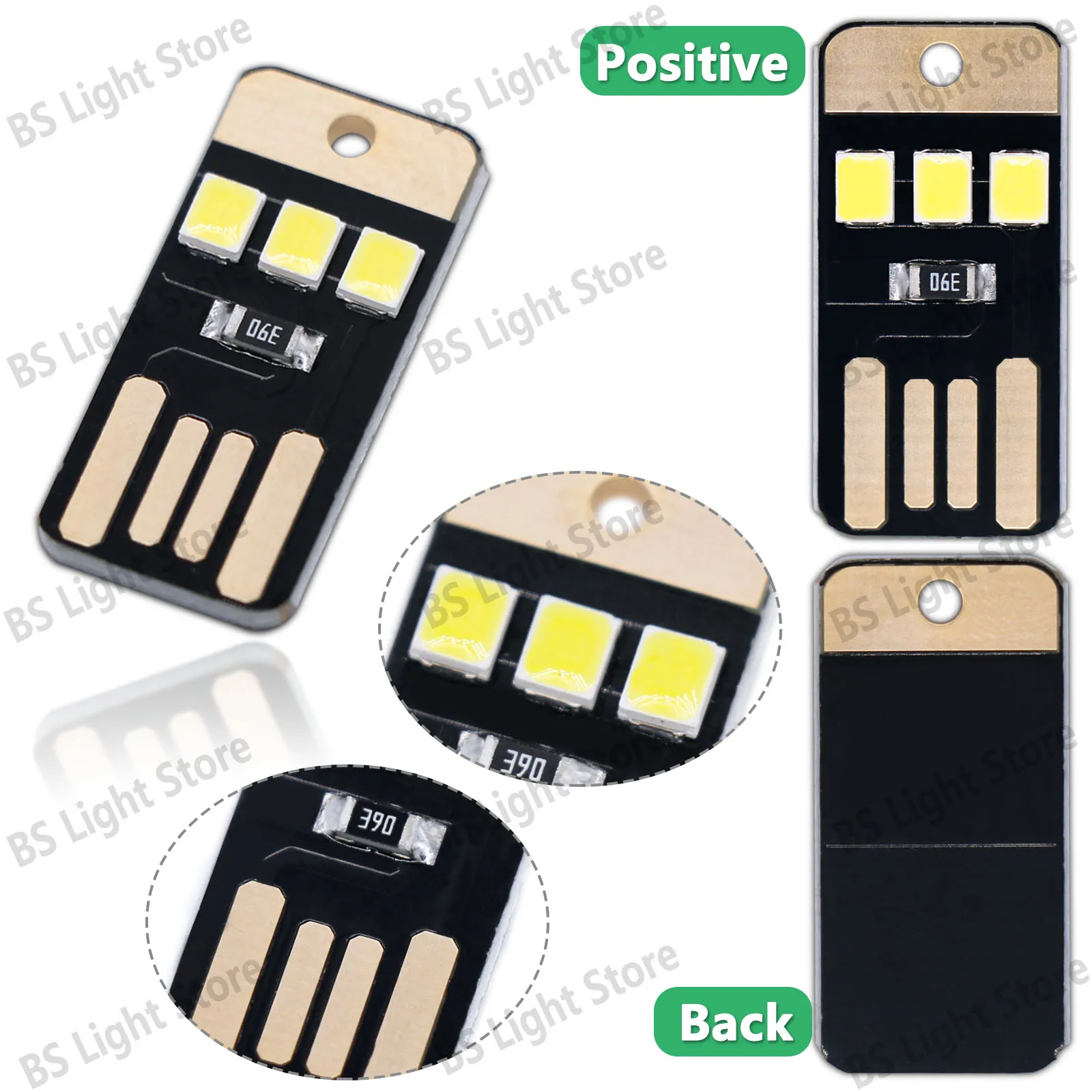 10 ชิ้น USB LED พวงกุญแจชิป DC5V Strong light ไฟฉาย Mini Ultra - Thin Camping Night เต็นท์แบบพกพาอุปกรณ์เสริม