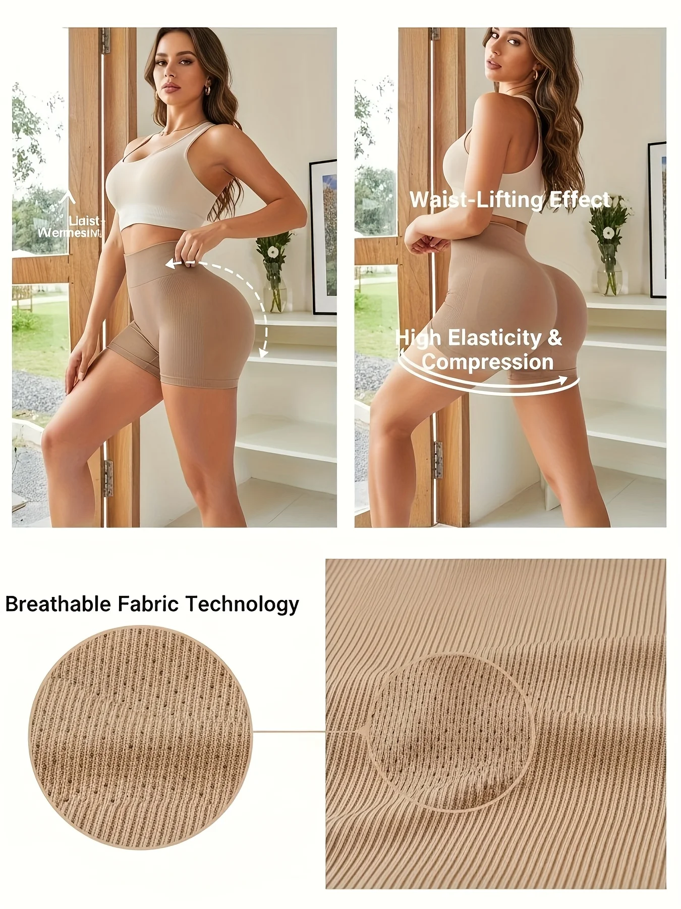 Naadloze compressiesportshorts met hoge taille voor dames Bilverbeterende casual stijl Outdoor Fitness Yoga Multifunctionele shorts