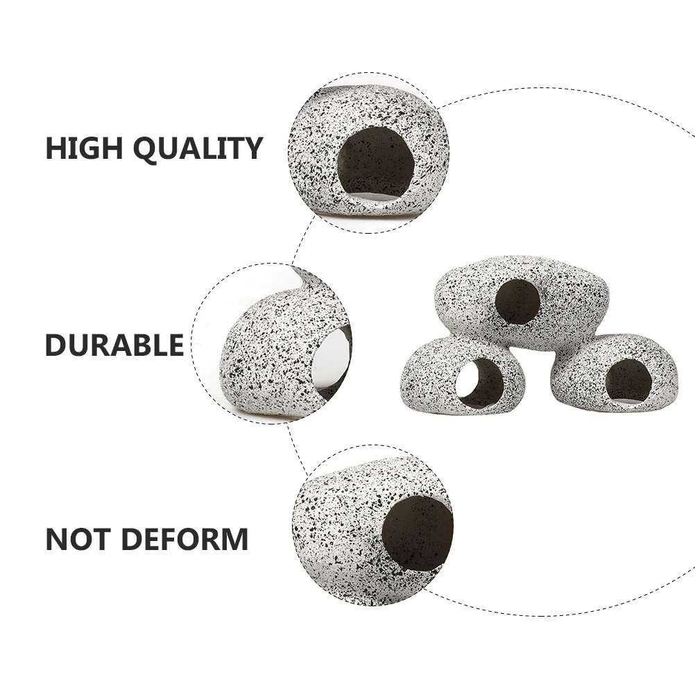 

1Pcs Creative Resin Stone Unique Fish Hideaway Decor Lifelike Aquarium Ornament Durable Safe Nonfade Stylish Chic Breeding