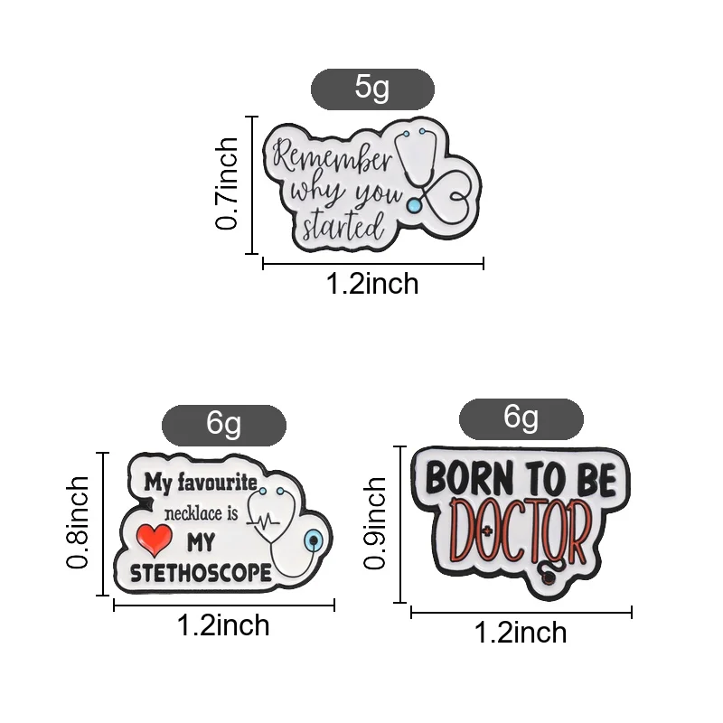 My Favourite Necklace Is My Stethoscope Enamel Pin Heart ECG Medical Humor Brooch for Nurses Doctors Daily Wear