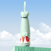 New Promotion Double Bone Mini Umbrella Bag, Heart shaped Handle, Women's Fruit Printed Umbrella, Outdoor Portable Umbrella