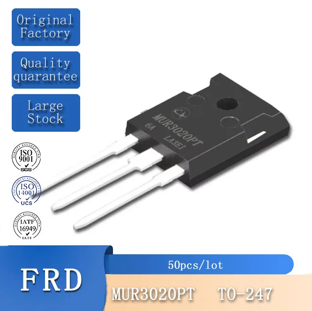 50pcs MUR3020PT 30A 200V TO-247 ULTRAFAST RECOVERY RECTIFIERS