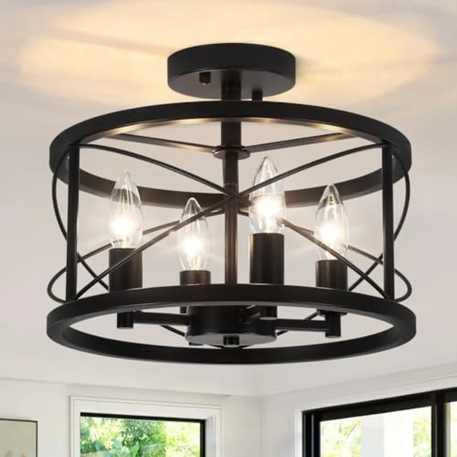 

Semi Flush Mount Ceiling, Farmhouse Modern Light Fixture, Hallway Light Fixtures Close to Ceiling Lighting Fixture for Kitchen