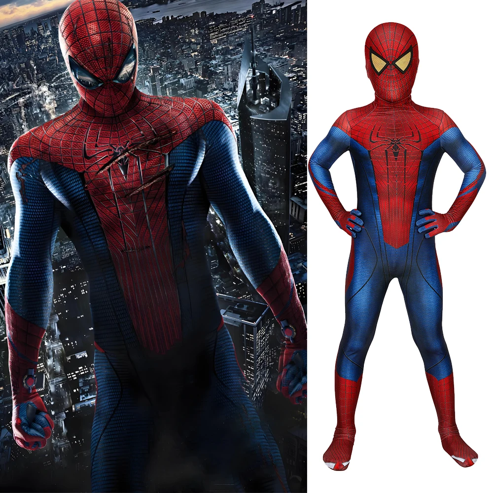 

The Amazing Spiderman Cosplay Kids Peter Parker Costume Superhero 3D Printed Spandex Zentai Bodysuit Halloween Costume Children