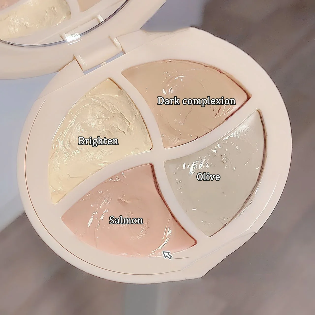 Paleta de corretivo de 4 cores, cobertura de longa duração, olheiras, acne, poros, creme, sombreamento, iluminador, hidratação, maquiagem facial, quadrinhos