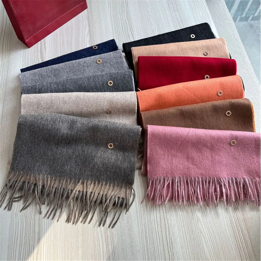 Autumn and Winter L*P Double-Sided Wool Carf With Tassel Comfortable Warm Shawl