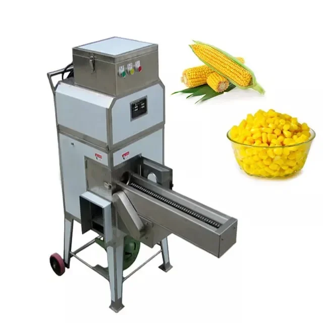 Commercial fresh corn sheller thresher machine sweet maize corn kernel threshing machine wet corn stripping shelling machine