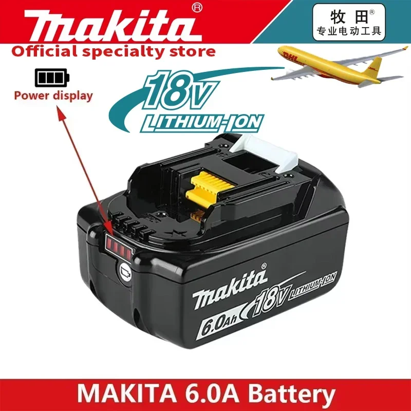Makita Originele 18V Batterij 6Ah Oplaadbare Accu voor Elektrische Gereedschappen 18V Makita met LED Li-ion Vervangende Batterij LXT BL1860B BL1860 BL1850