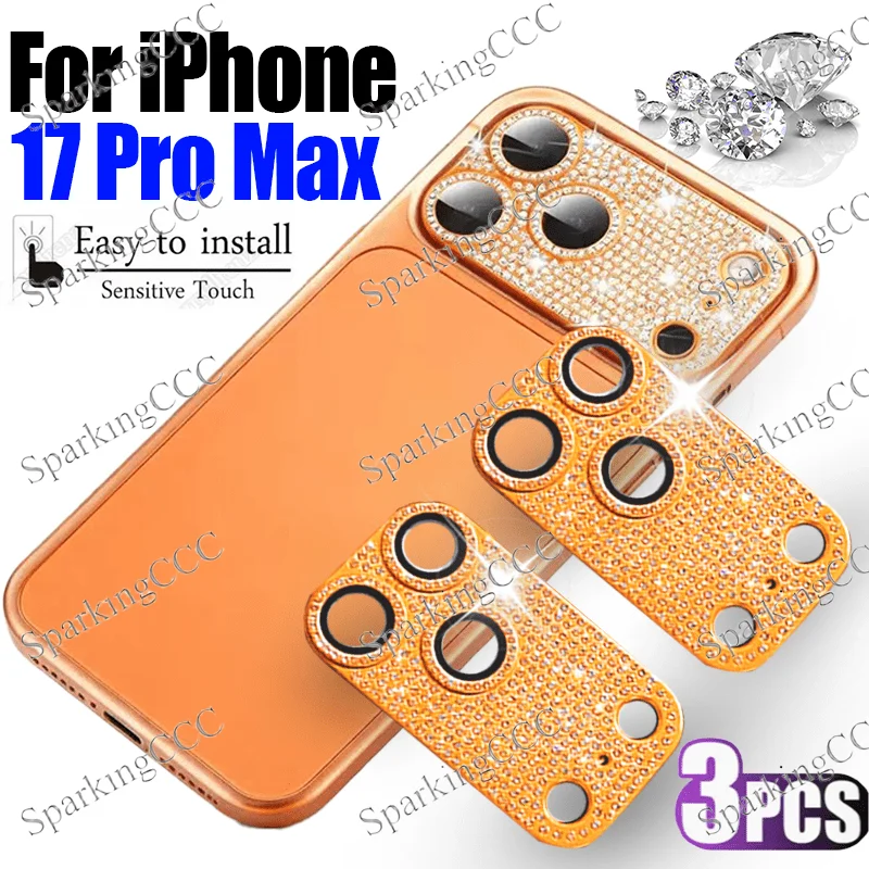 

3 Pieces for iPhone 17 Pro Max /17 Pro Luminous Diamond HD Lens Protector - High touch sensitivity, 9H Hardness Ultra Protection