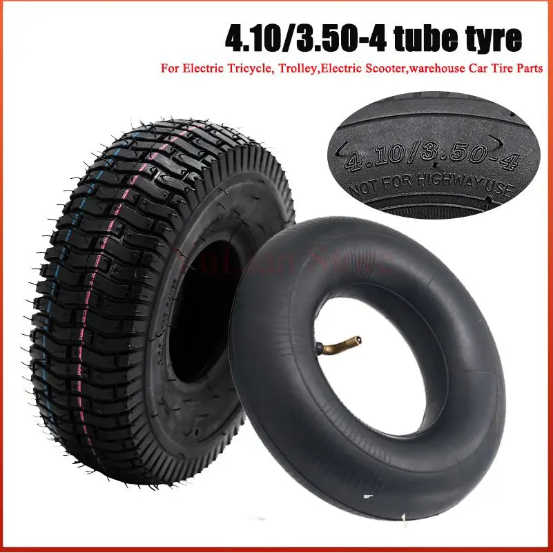For Electric Scooter 4.10/3.50-4 Inner Outer Tyre Thick and durable  410/350-4 Pneumatic Wheel Tire Trolley Accessories