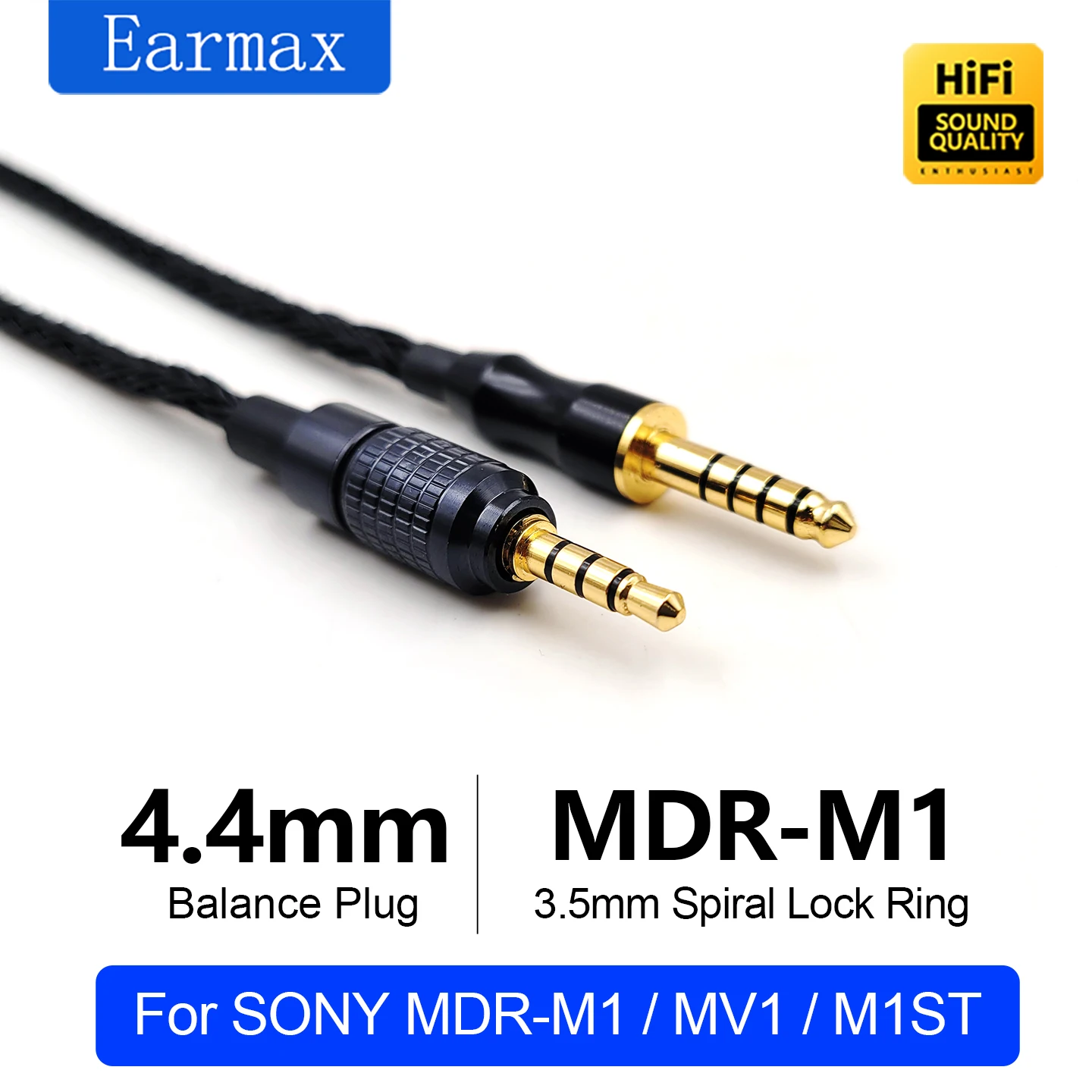 

Для SONY MDR-M1 MV1 M1ST: балансный кабель XLR 4,4 мм, 4-контактный, сменный и обновляемый, 16-жильный плетеный кабель OCC