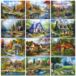 GATYZTORY Frameless Painting By Numbers Village Landscape Carnival Paints Kits Acrylic Pigment Coloring On Canvas Wall-a
