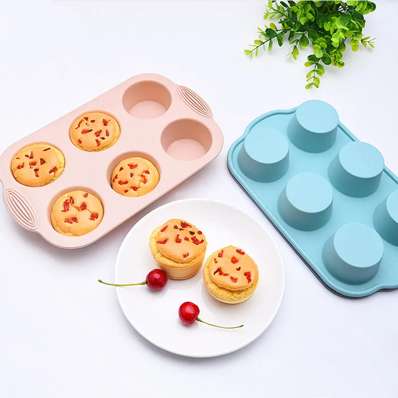 

Silicone Round Cake Mold DIY Cookies Fondant Baking Pan Non-Stick Pudding Cake Molds Chocolate Baking Tools Bakeware 6 Holes