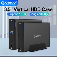 ORICO 3.5 inch HDD Case Type-C & USB3.0  Hard Drive Enclosure SATA  to USB 3.1 External Hard Drive Reader for 2.5/3.5'' HDD