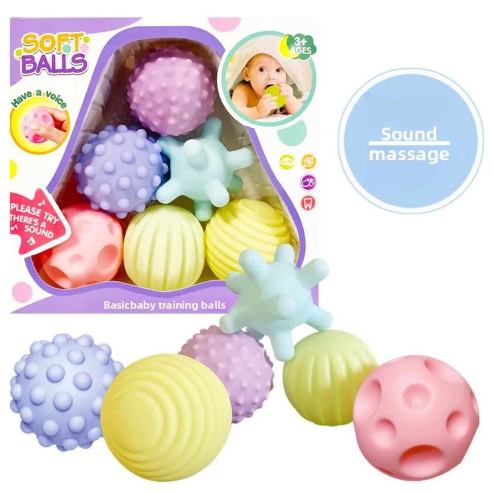 

Soft Rubber Sensory Ball for Babies Hand Grasp Tactile Massage Chewable Educational Cognitive Development Toy for Infants