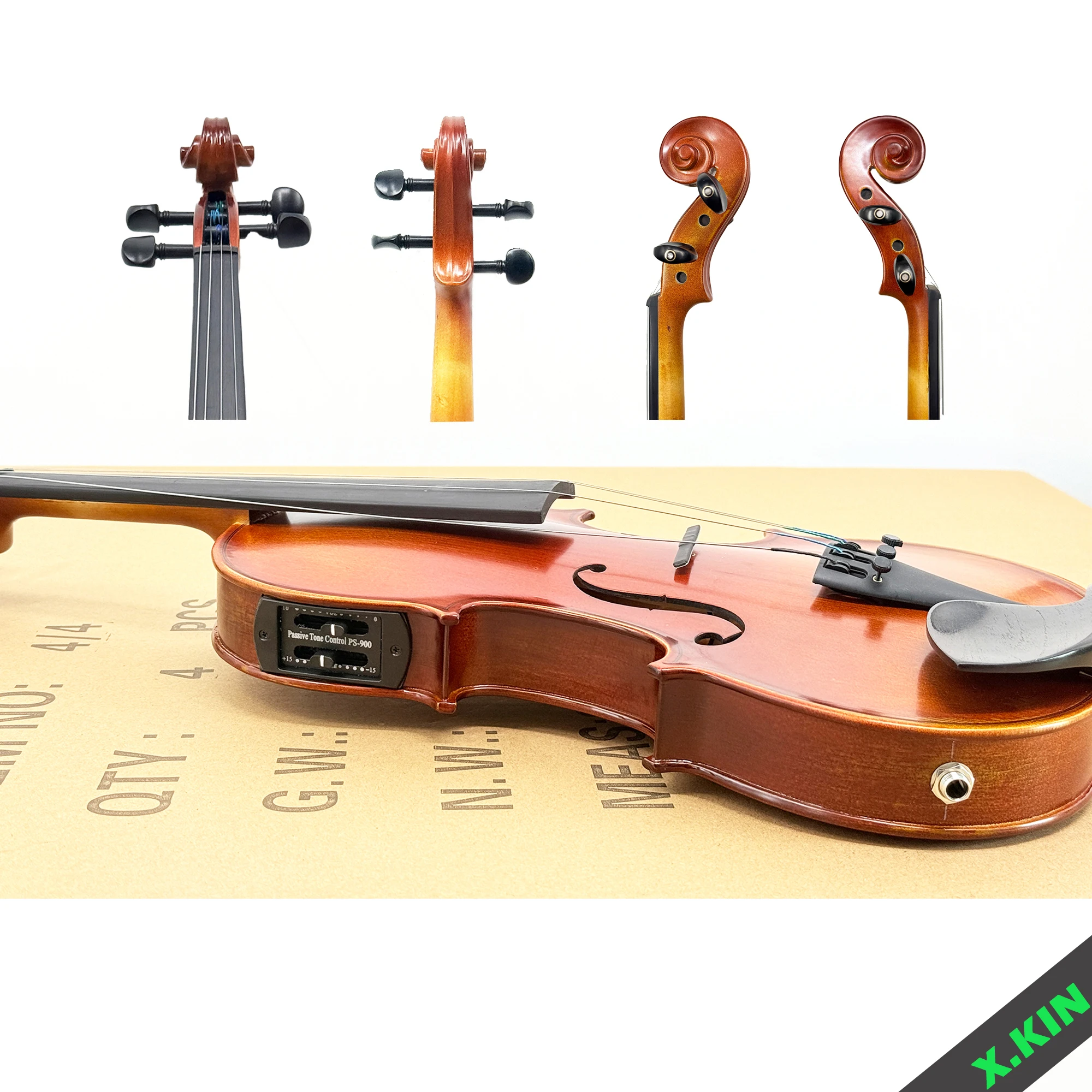 

Silent Electric Violin 4/4 Full Size with Case & Bow, Maple Wood Fiddle for Practice W/ Headphone Jack, Ideal for Beginners