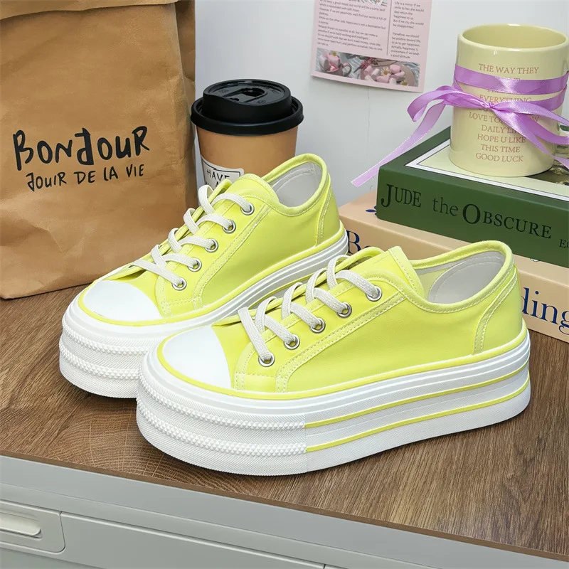 Platform Sneakers Women Men Low Top Canvas Shoes for Women Classic Lace Up Canvas Platform Shoes Casual Tennis Walking Sneakers