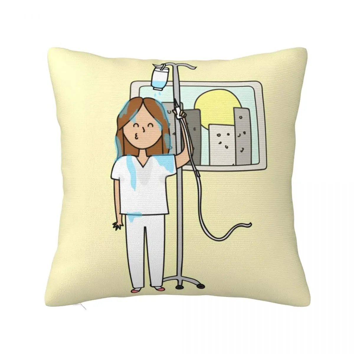 Enfermera En Apuros Doctor Nurse Medicine Pillowcase Soft Polyester Cushion Cover Decorative Pillow Case Cover Home Square