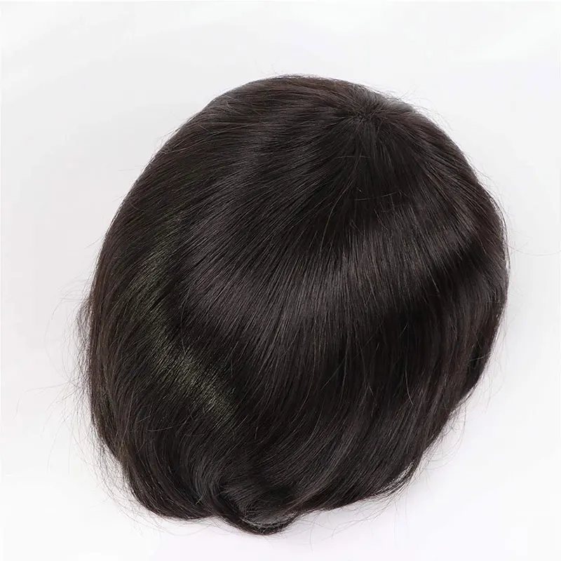 Human Hair Toupee for Men 10x8 inch European Human Hair Ultra Thin Skin PU Men's Hairpiece 0.06mm Men's Wigs Replacement System