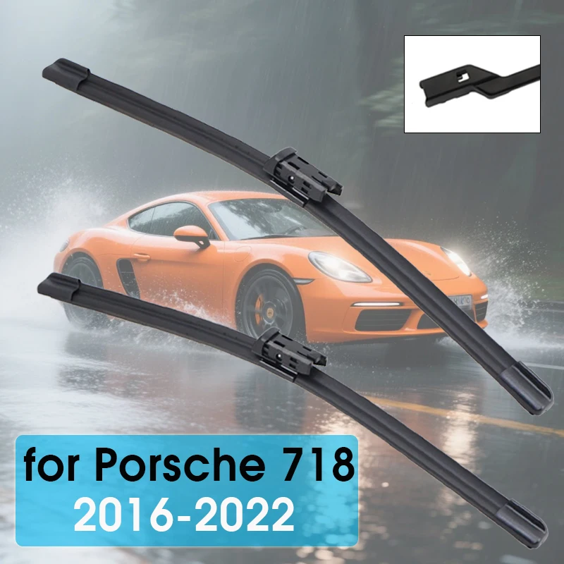 

For Porsche 718 (982) Spyder Cayman Boxster 2016-2022 22"+21" Car Wiper Front Wiper Blades Fit Side Lock&Push Button Arm Wipers