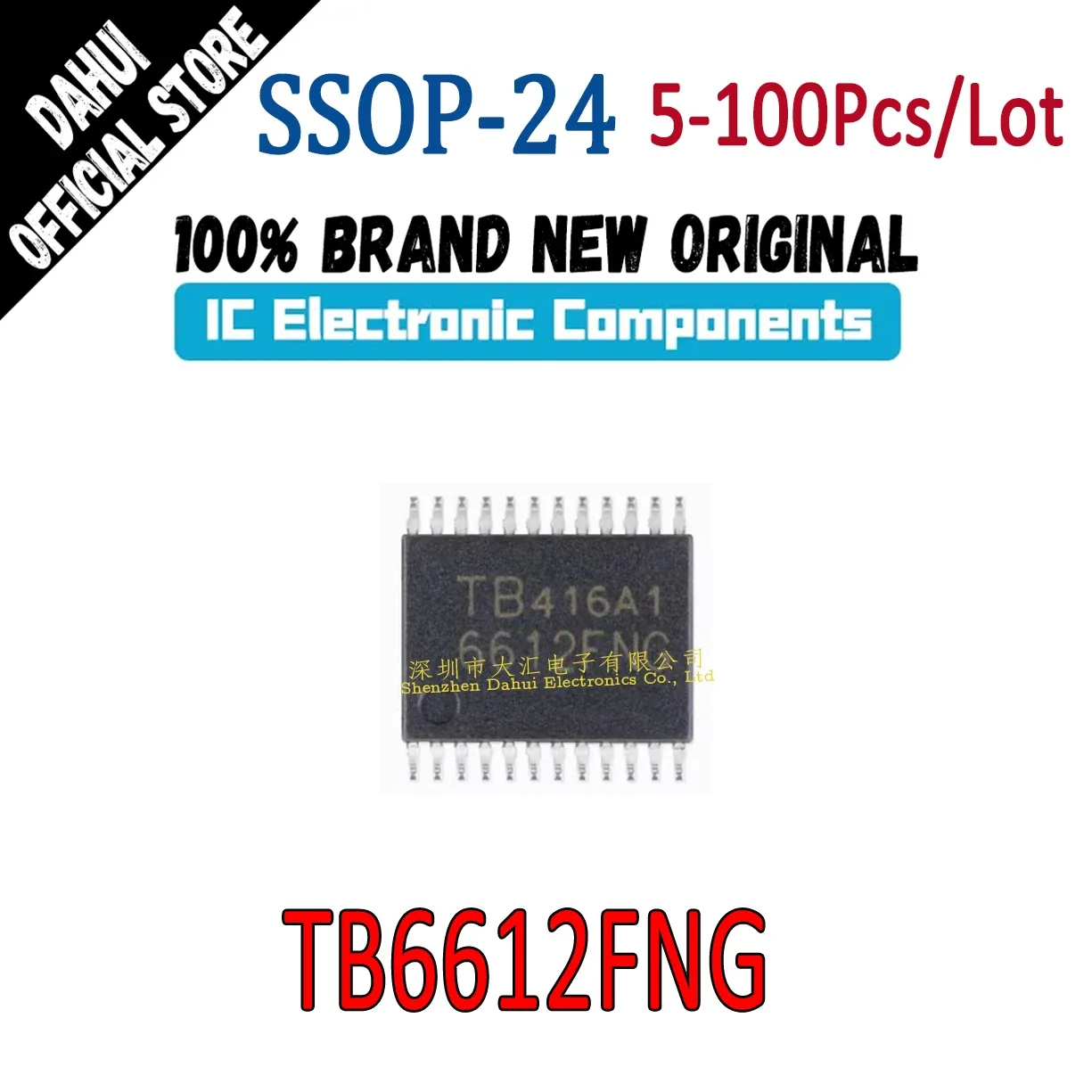 

5Pcs-100Pcs TB6612FNG Silk screen 6612FNG SSOP-24 dual DC motor driver chip Brand New Original In Stock