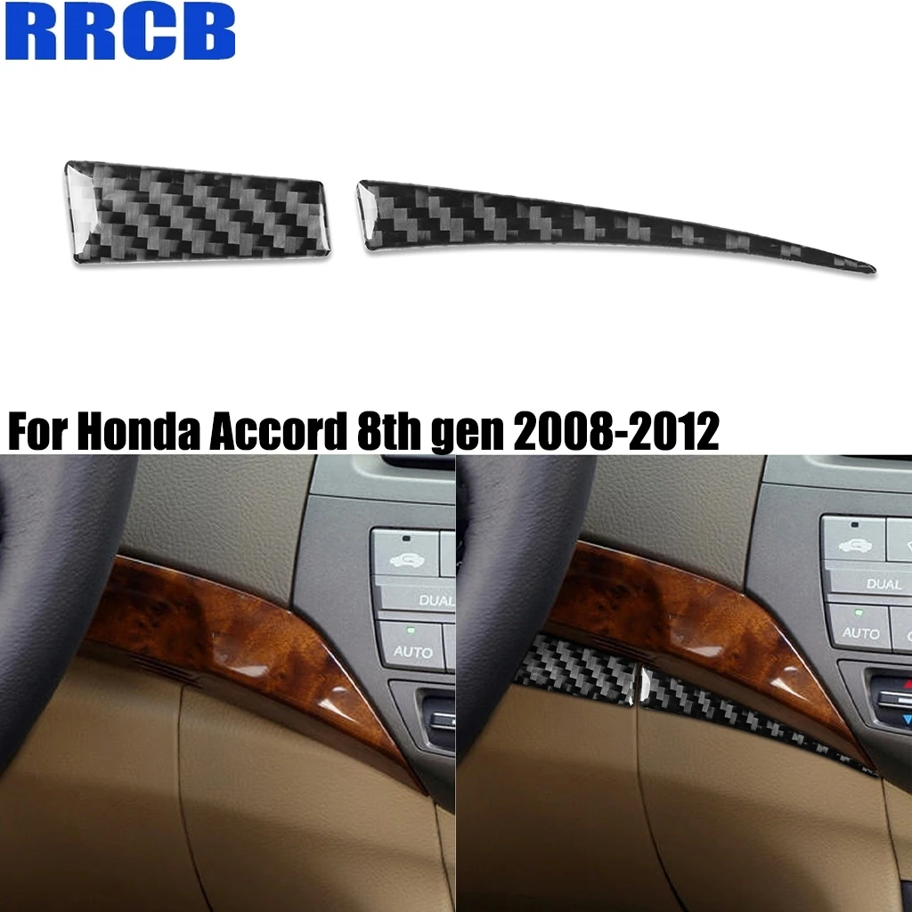 

For Honda Accord 8th Gen 2008-2012 Car Accessories Carbon Fiber Dashboard Sides Panel Decoration Interior Cover Sticker Trim