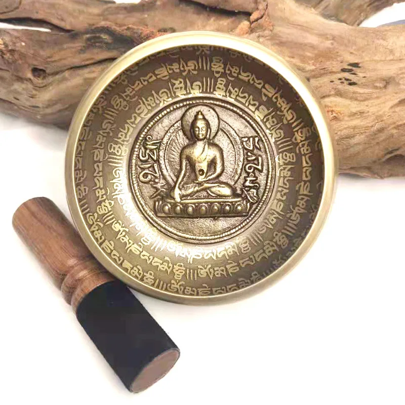 

11.5cm New Design Nepal Chakra Yoga Singing Bowl Meditation Buddhism Brass Tibetan Bowls