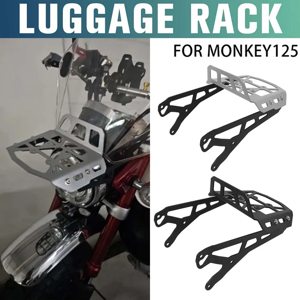For Honda MONKEY125 Monkey 125 DAX125 DAX 125 2018-2024 Motorcycle Steel Black Front Rack Cargo Storage Carrier Holder Bracket