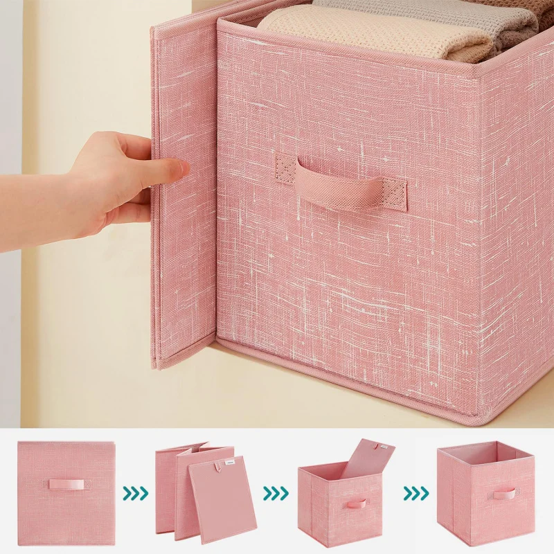 Coverless กล่องเก็บผ้าพับได้ถังเก็บตู้เสื้อผ้าหน้าแรกกล่องเก็บของจัดเก็บกล่องออมทรัพย์
