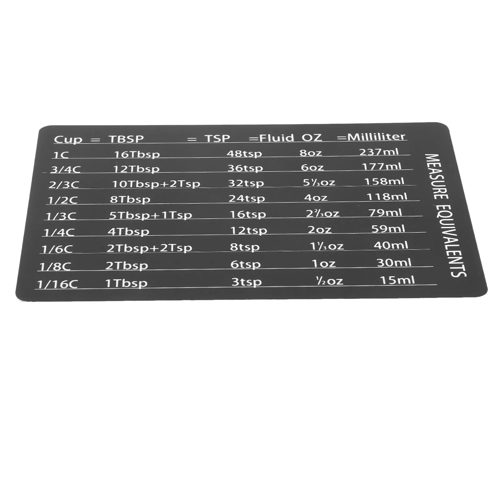 Kitchen Conversion Chart Magnetic PVC Reusable Measure Equivalents Chart for Baking Cooking Refrigerator Magnet Home Accessory