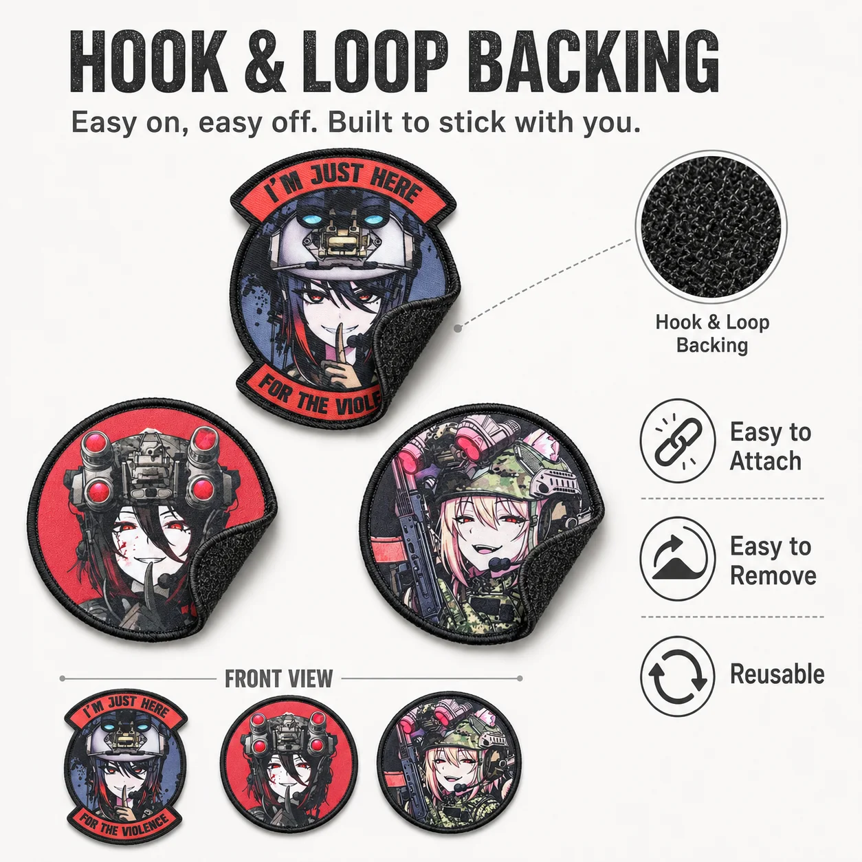 3 Stück Anime-Mädchen-Patch, t – Patch Morale Tactical Military Hook Loop Bewertung und Preis