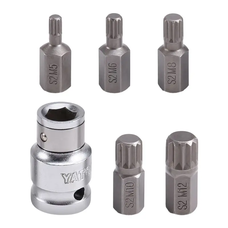 Для Spline Torx Hex RIBE L30mm S2 2024 Новый 7 шт./компл. отвертки от 1/2 Для Spline Torx Hex RIBE L30mm S2 2024 Новый 7 шт./компл. отвертки от 1/2