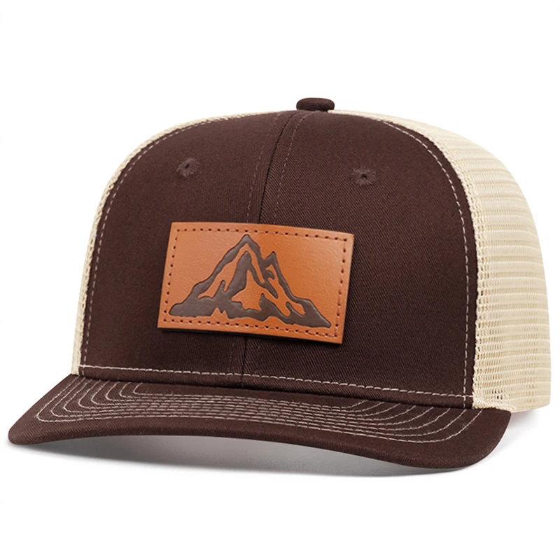2025 قبعة شبكية جديدة عصرية وبسيطة ريتشاردسون ليبل ماونتن مطبوعة حافة مسطحة قبعة بيسبول الترفيه في الهواء الطلق ظلة قبعة #3