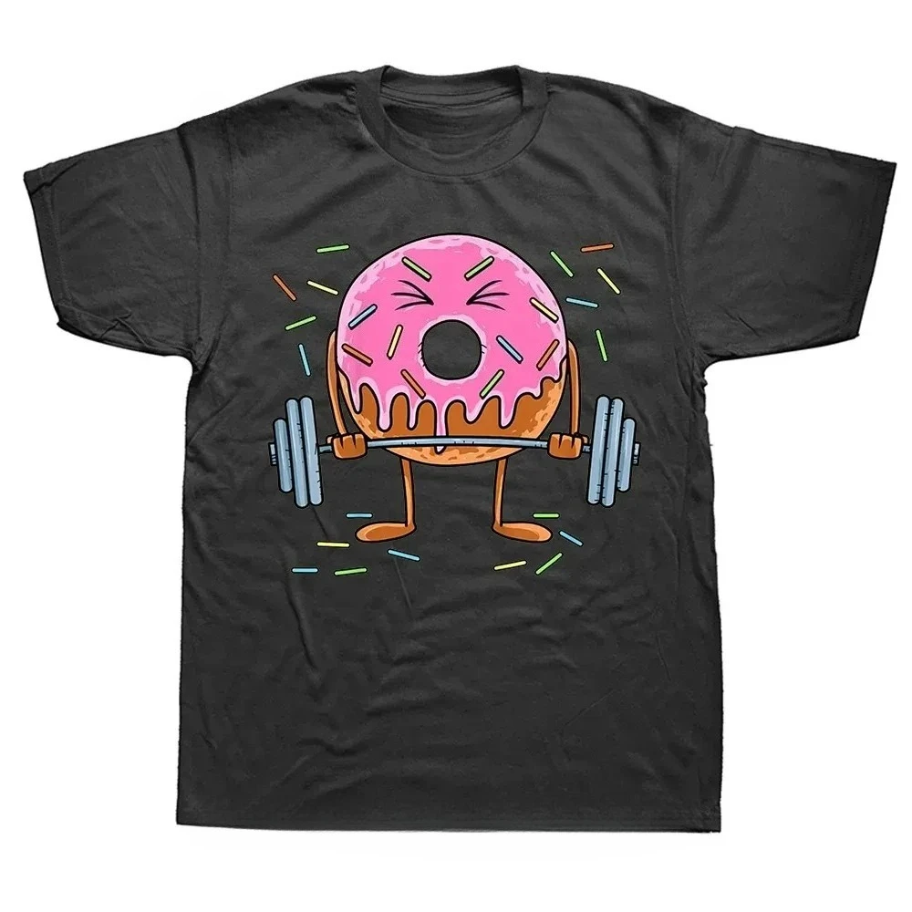 Camiseta gráfica divertida con diseño de donut y six pack para mujer, informal de verano, de manga corta, humorística, para gimnasio, ropa de calle, regalo, tops, ropa