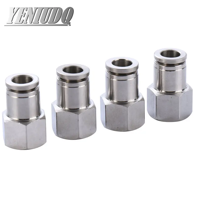 304 Stainless Steel Pneumatic Hose Fitting 4-16mm Air Tube Connector 1/8 1/4 3/8 1/2 Male Female BSP Quick Release Pipe Fittings