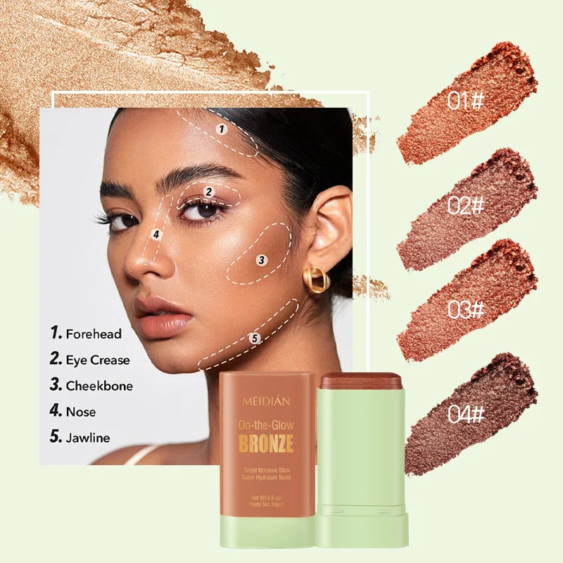 Multi-funcional destacando vara blush rosto maquiagem à prova dwaterproof água fácil cor rouge blush creme alto renderização de cor tom de pele