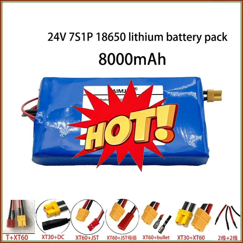 🔧🔧7S1P 25.2V 24V 8000mAh 18650 Li-ion Battery Pack with BMS,For Monitoring Speaker Small Electric Unicycle Rechargeable Batter