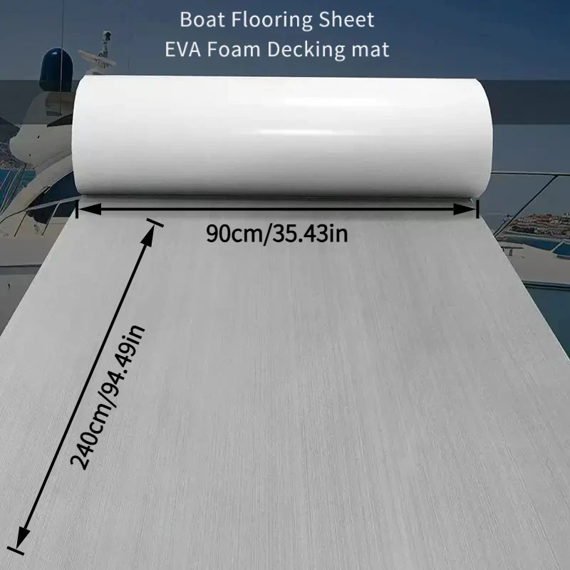 

RedLuck Blueprint Light Gray240cmx90cmx6mm Boat Non-Slip Floor Boat Waterproof-Resistant Teak Wood Shock Absorption