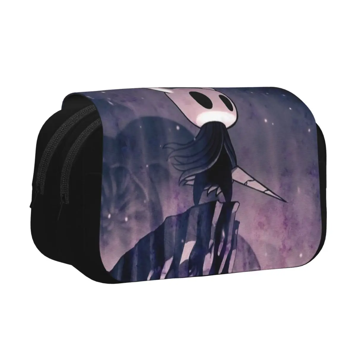 Double Clamshell Pen Case Hollow Knights Silksongs Pencil Box Pen Holder for Girl Boy Bag Students School Zipper Stationery