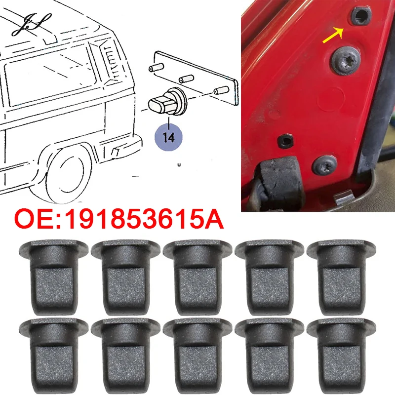 10 peças clipe de fixação do painel de guarnição da tampa do espelho da porta do carro 191853615 Um para VW Golf Polo Jetta Passat B3 T2 T4 Skoda Octavia Seat Cordoba