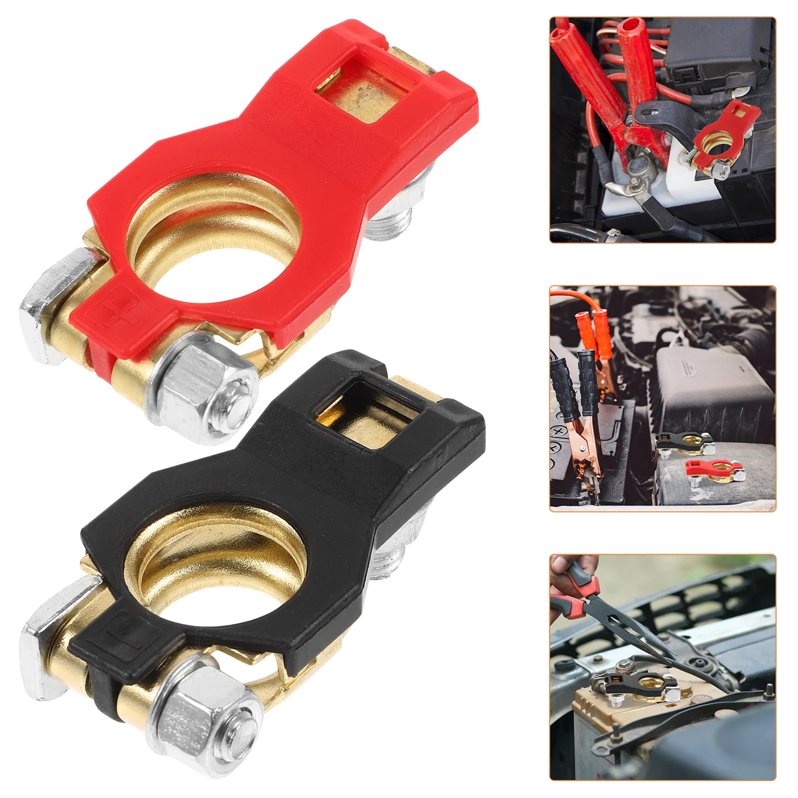 

1 Pair Terminal Connector Clamp, Durable Alloy Car Clip For Truck Automotive, Corrosion Resistant Cable Clamps, Auto