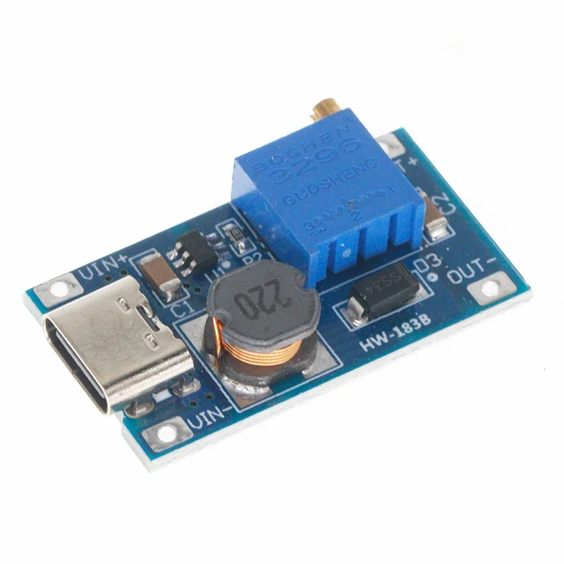 MT3608 type-c/micro 2A Max DC-DC Step Up Power Module Booster Power Module 3-5V to 5V/9V/12V/24V