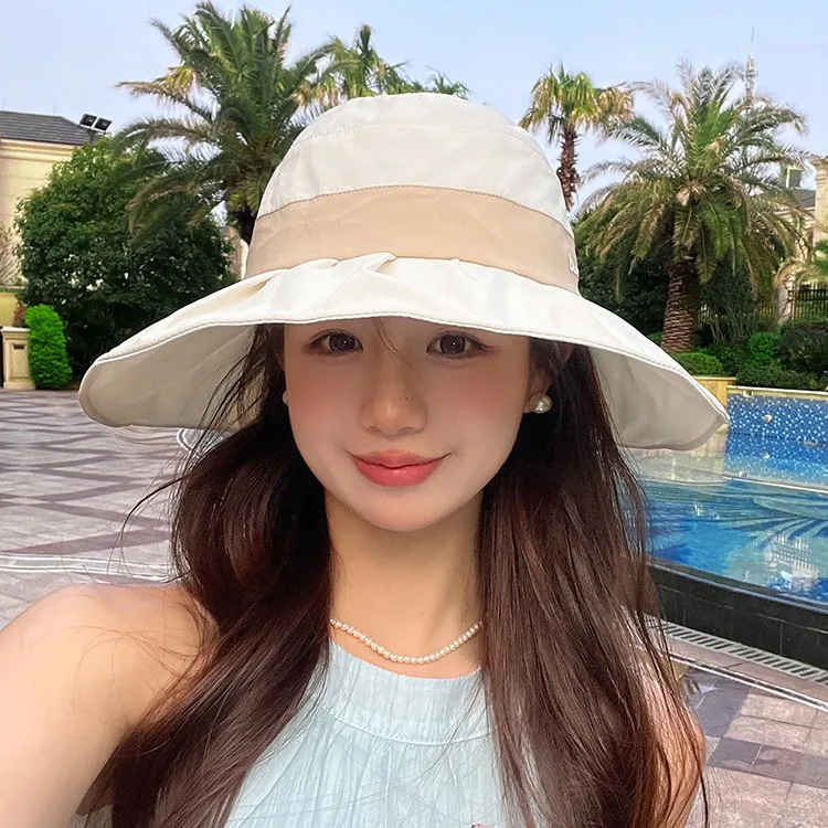 Women's Sun Hat, UV Protection Wide Brimmed Fedora, Breathable Foldable Bucket Hat for Fashion and Versatile Styling