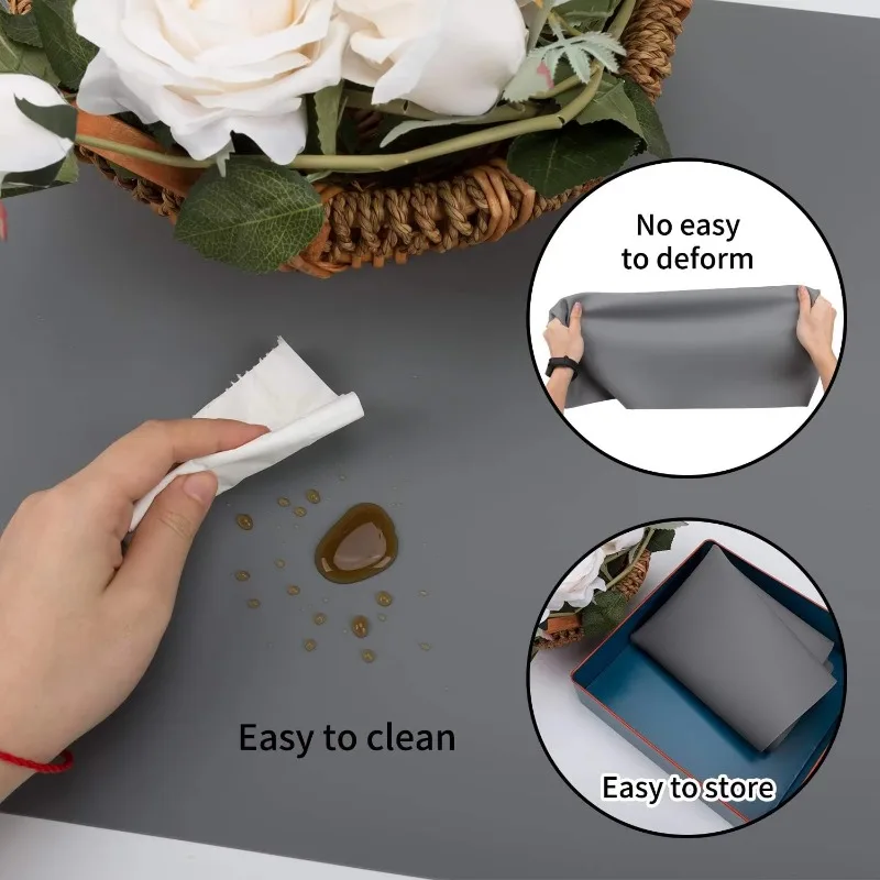 Extra Large Food-Grade Silicone Mat Heat Resistant Kitchen Counter Protector Non-Stick Black Placemat for Air Fryer
